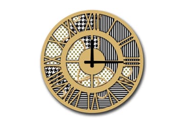 Diyadin Dekorklocka 50 cm Rund - Flerfärgad - Inredning - Väggdekor - Väggklocka & väggur