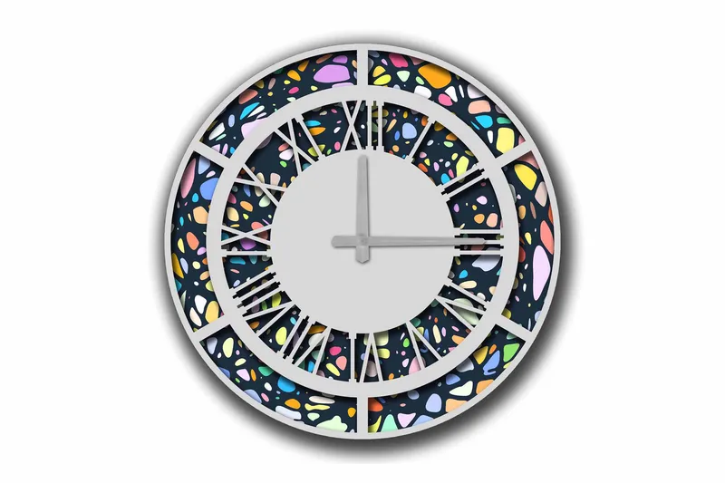 Diyadin Dekorklocka 50 cm Rund, Flerfärgad