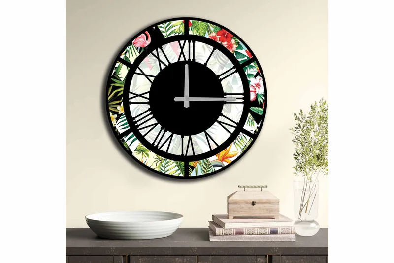 Diyadin Dekorklocka 50 cm Rund - Flerfärgad - Inredning - Väggdekor - Väggklocka & väggur