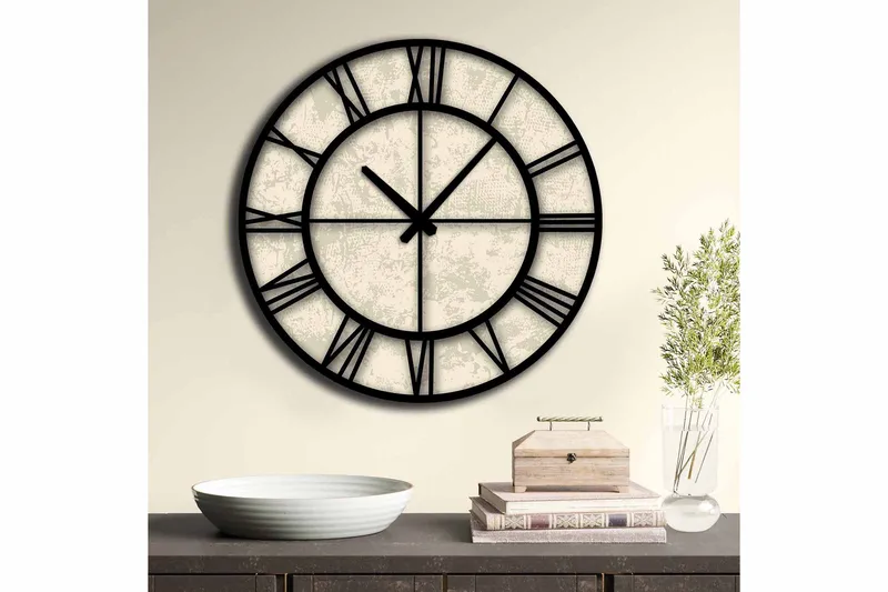 Diyadin Dekorklocka 50 cm Rund - Flerfärgad - Inredning - Väggdekor - Väggklocka & väggur