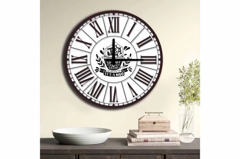 Diyadin Dekorklocka 50 cm Rund - Flerfärgad - Inredning - Väggdekor - Väggklocka & väggur