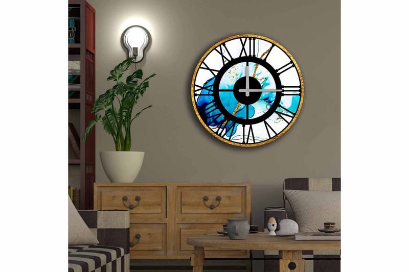 Diyadin Dekorklocka 50 cm Rund - Flerfärgad - Inredning - Väggdekor - Väggklocka & väggur