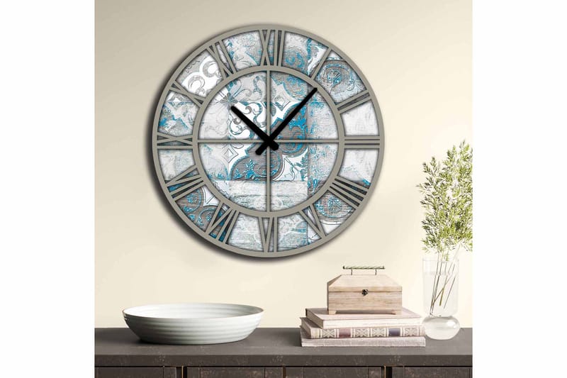 Diyadin Dekorklocka 50 cm Rund - Flerfärgad - Inredning - Väggdekor - Väggklocka & väggur