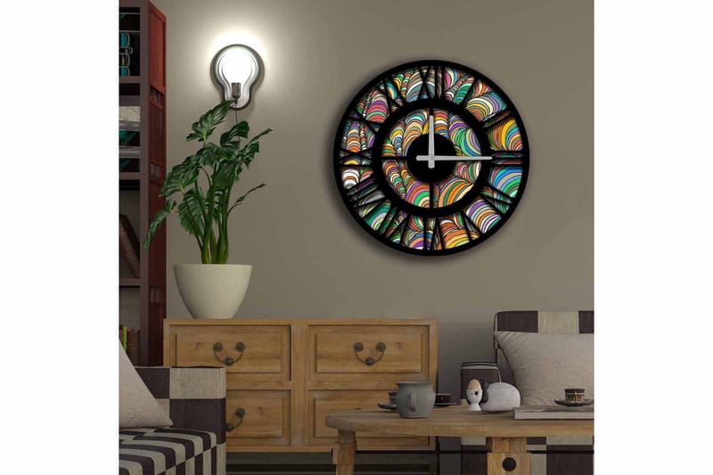 Diyadin Dekorklocka 50 cm Rund - Flerfärgad - Inredning - Väggdekor - Väggklocka & väggur