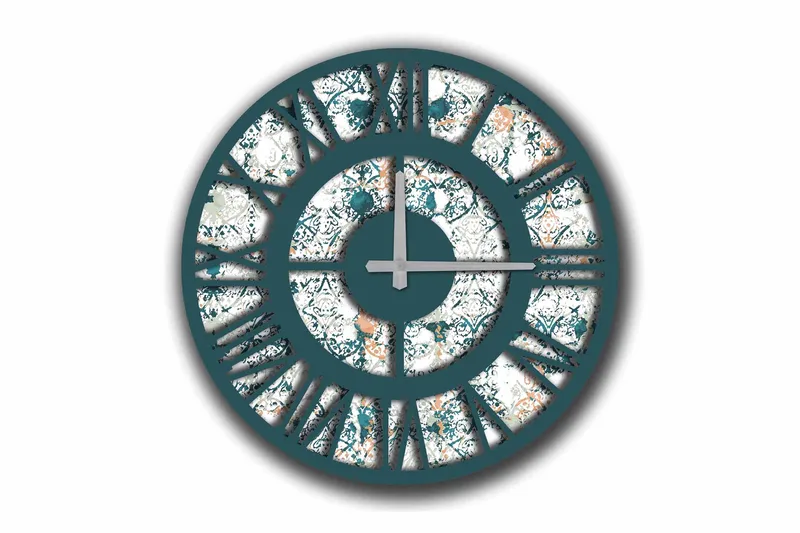 Diyadin Dekorklocka 50 cm Rund, Flerfärgad