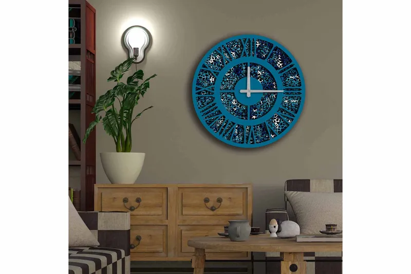 Diyadin Dekorklocka 50 cm Rund - Flerfärgad - Inredning - Väggdekor - Väggklocka & väggur