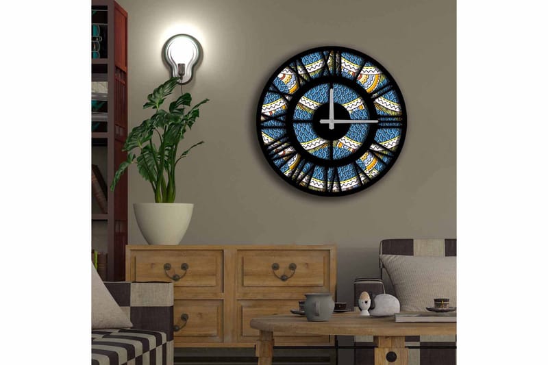 Diyadin Dekorklocka 50 cm Rund - Flerfärgad - Inredning - Väggdekor - Väggklocka & väggur