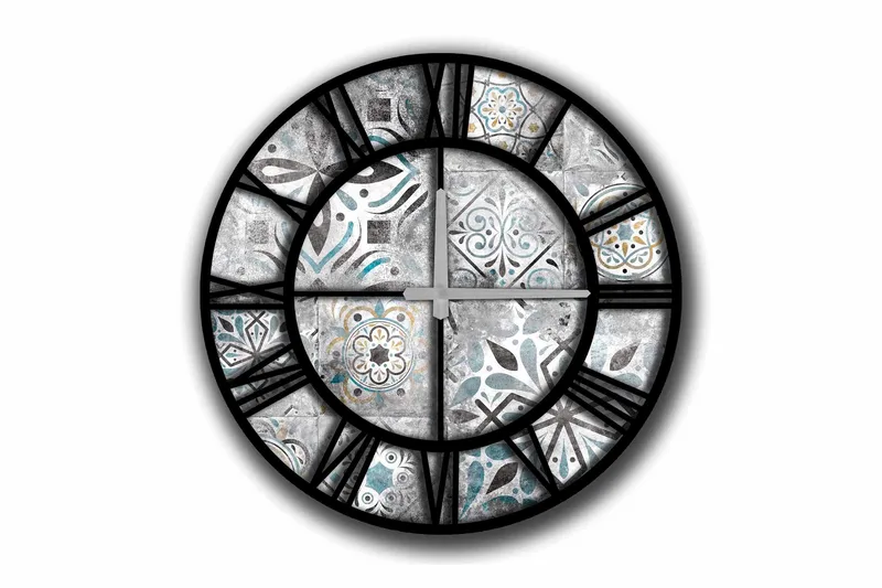 Diyadin Dekorklocka 50 cm Rund, Flerfärgad