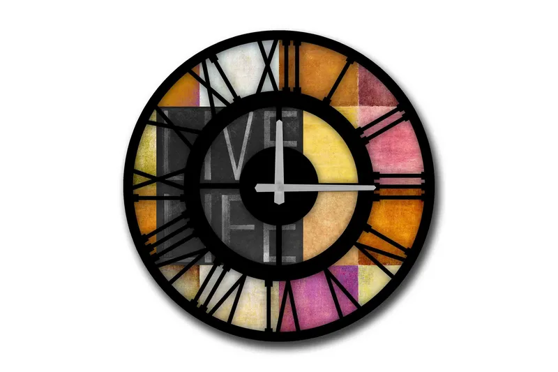 Diyadin Dekorklocka 50 cm Rund, Flerfärgad