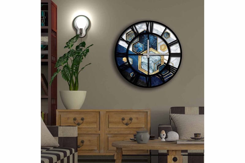 Diyadin Dekorklocka 50 cm Rund - Flerfärgad - Inredning - Väggdekor - Väggklocka & väggur