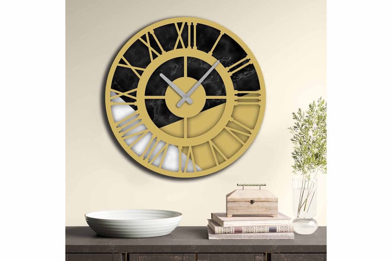 Diyadin Dekorklocka 50 cm Rund - Flerfärgad - Inredning - Väggdekor - Väggklocka & väggur