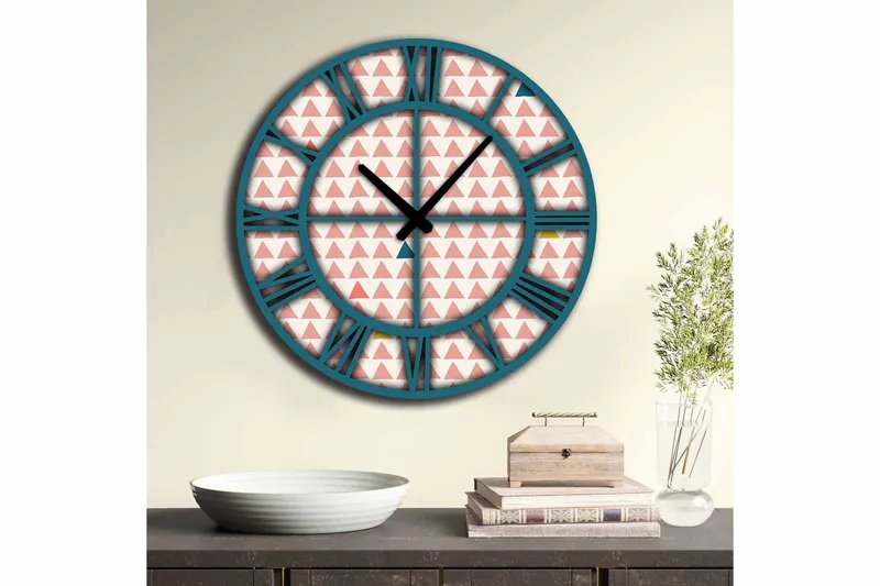 Diyadin Dekorklocka 50 cm Rund - Flerfärgad - Inredning - Väggdekor - Väggklocka & väggur