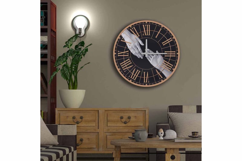 Diyadin Dekorklocka 50 cm Rund - Flerfärgad - Inredning - Väggdekor - Väggklocka & väggur