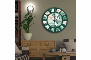 Diyadin Dekorklocka 50 cm Rund Floral - Flerfärgad - Inredning - Väggdekor - Väggklocka & väggur