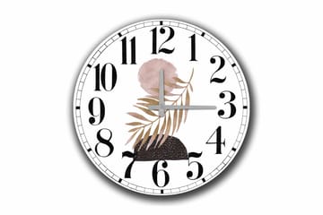 Diyadin Dekorklocka 50 cm Rund Floral - Flerfärgad - Inredning - Väggdekor - Väggklocka & väggur