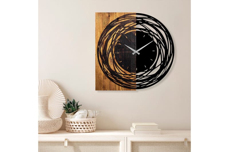 Musemolen Väggklocka Abstrakt - Svart|Ljus Valnöt - Inredning - Väggdekor - Väggklocka & väggur