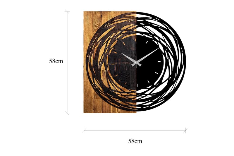 Musemolen Väggklocka Abstrakt - Svart|Ljus Valnöt - Inredning - Väggdekor - Väggklocka & väggur