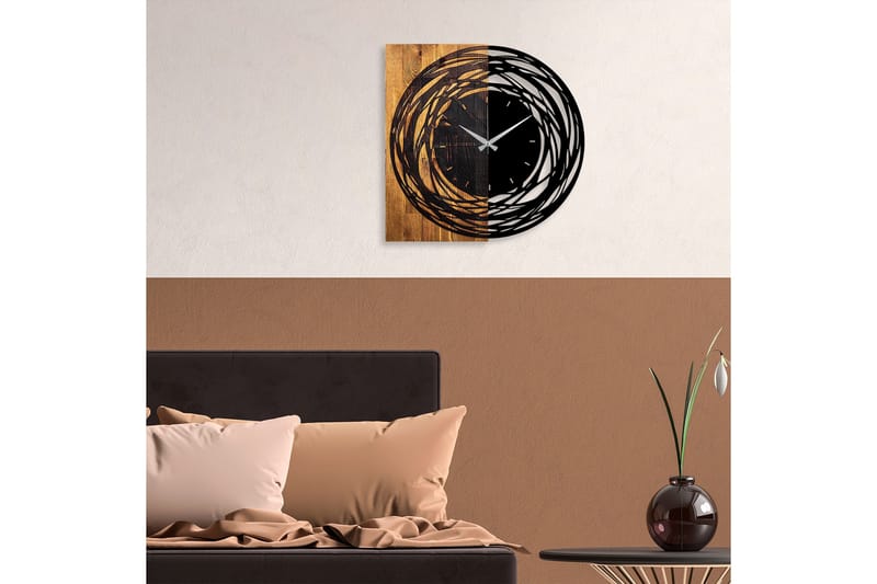 Musemolen Väggklocka Abstrakt - Svart|Ljus Valnöt - Inredning - Väggdekor - Väggklocka & väggur