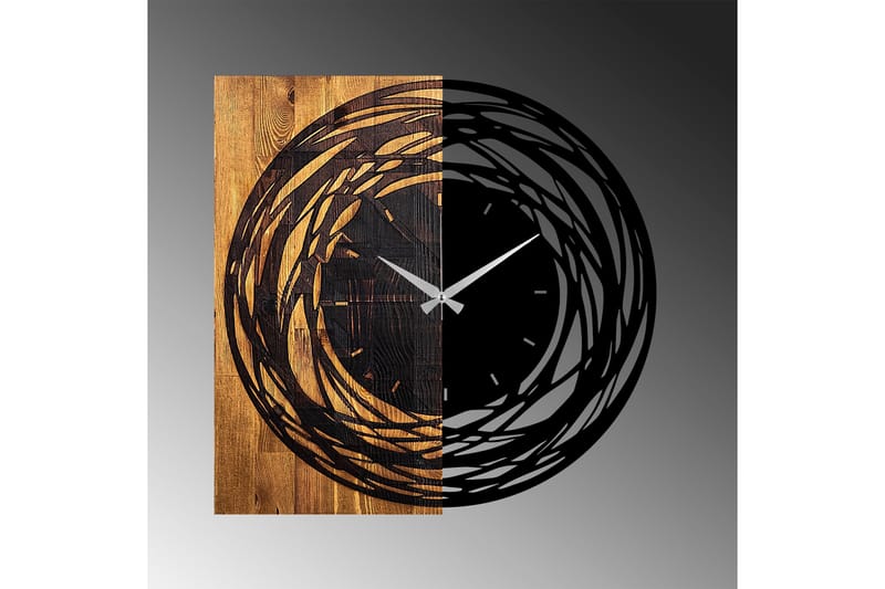 Musemolen Väggklocka Abstrakt - Svart|Ljus Valnöt - Inredning - Väggdekor - Väggklocka & väggur