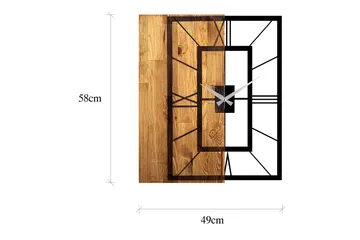 Musemolen Väggklocka Fyrkantig - Svart|Ljus Valnöt - Inredning - Väggdekor - Väggklocka & väggur