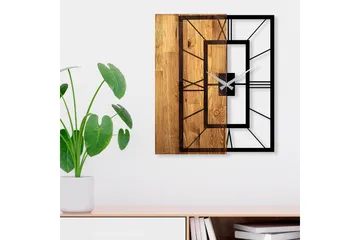 Musemolen Väggklocka Fyrkantig - Svart|Ljus Valnöt - Inredning - Väggdekor - Väggklocka & väggur