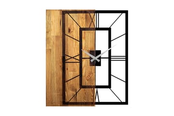 Musemolen Väggklocka Fyrkantig - Svart|Ljus Valnöt - Inredning - Väggdekor - Väggklocka & väggur