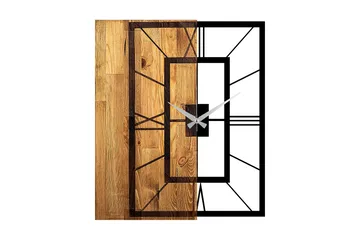 Musemolen Väggklocka Fyrkantig - Svart|Ljus Valnöt - Inredning - Väggdekor - Väggklocka & väggur