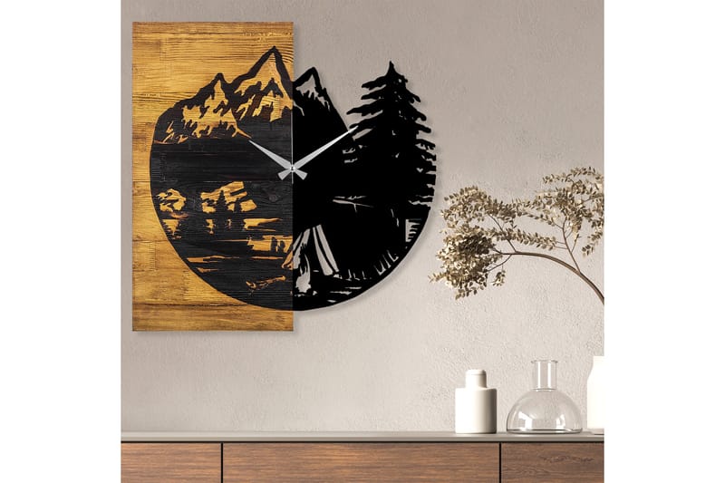 Musemolen Väggklocka Skog - Svart|Valnöt - Inredning - Väggdekor - Väggklocka & väggur