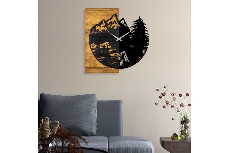 Musemolen Väggklocka Skog - Svart|Valnöt - Inredning - Väggdekor - Väggklocka & väggur