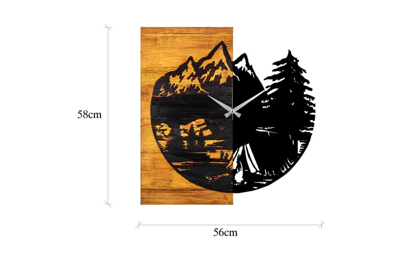 Musemolen Väggklocka Skog - Svart|Valnöt - Inredning - Väggdekor - Väggklocka & väggur