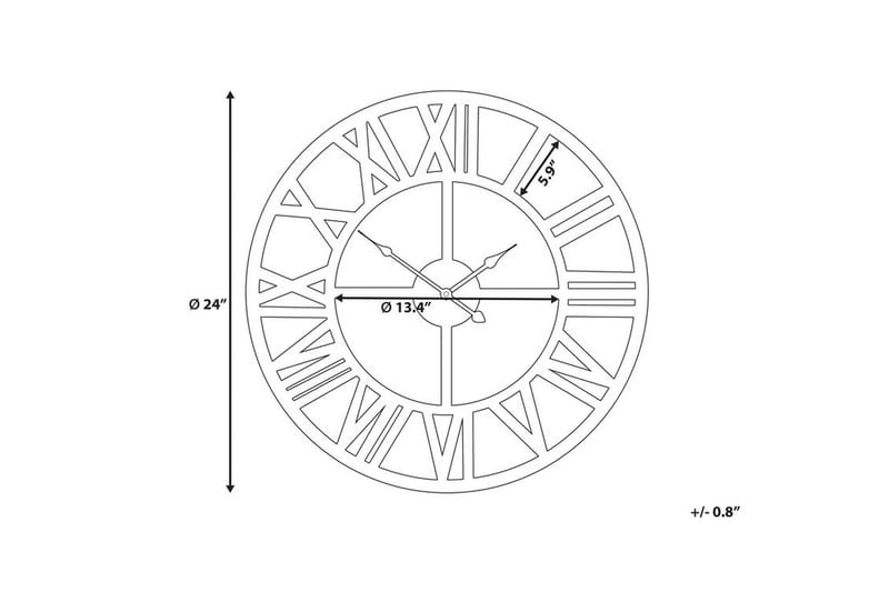 Nottwil Väggklocka 61 cm - Guld - Inredning - Väggdekor - Väggklocka & väggur