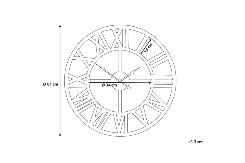 Nottwil Väggklocka 61 cm - Guld - Inredning - Väggdekor - Väggklocka & väggur