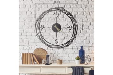 Salechard Väggklocka 50x50 cm - Metall/Svart - Inredning - Väggdekor - Väggklocka & väggur
