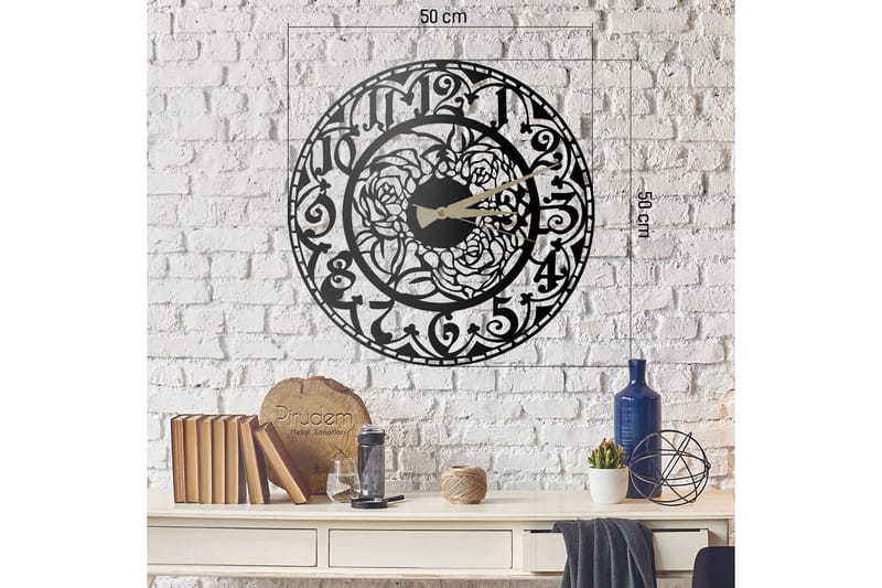 Salechard Väggklocka 50x50 cm - Metall/Svart - Inredning - Väggdekor - Väggklocka & väggur