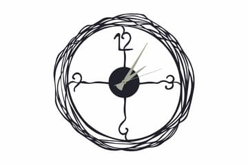 Salechard Väggklocka 50x50 cm - Metall/Svart - Inredning - Väggdekor - Väggklocka & väggur