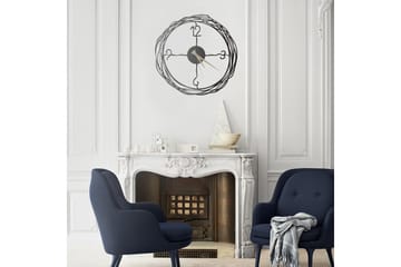 Salechard Väggklocka 50x50 cm - Metall/Svart - Inredning - Väggdekor - Väggklocka & väggur