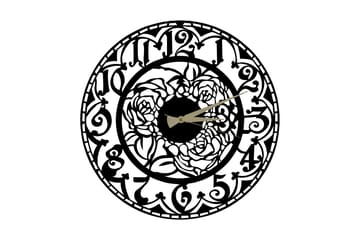 Salechard Väggklocka 50x50 cm - Metall/Svart - Inredning - Väggdekor - Väggklocka & väggur