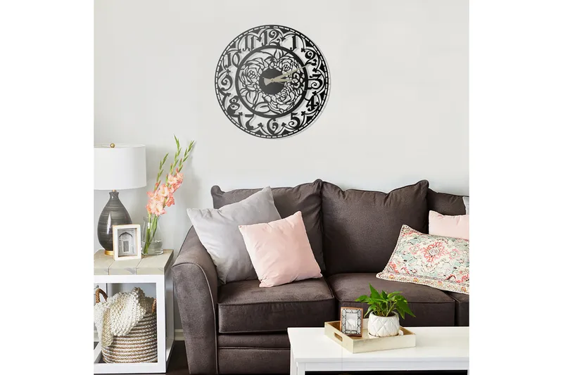 Salechard Väggklocka 50x50 cm - Metall/Svart - Inredning - Väggdekor - Väggklocka & väggur