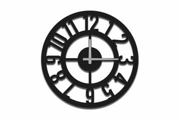 Shentala Väggklocka 49x49 cm - Metall/Svart - Inredning - Väggdekor - Väggklocka & väggur