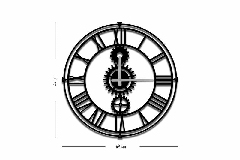 Shentala Väggklocka 49x49 cm - Metall/Svart - Inredning - Väggdekor - Väggklocka & väggur