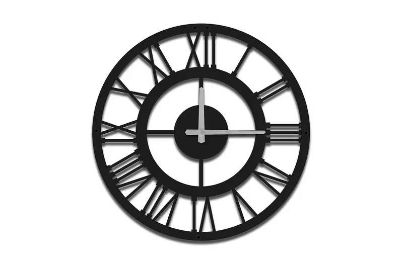 Shentala Väggklocka 49x49 cm, Metall/Svart