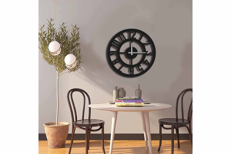 Shentala Väggklocka 49x49 cm - Metall/Svart - Inredning - Väggdekor - Väggklocka & väggur