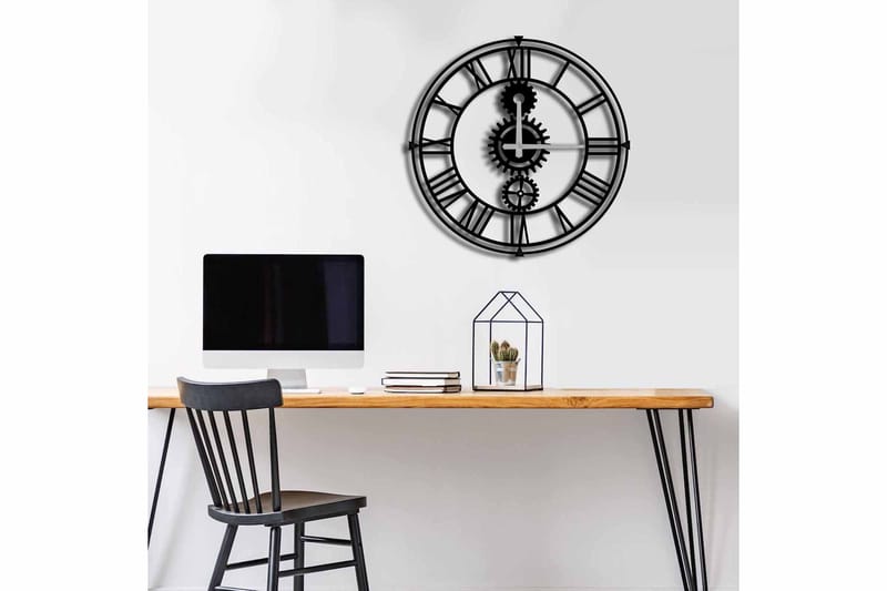 Shentala Väggklocka 49x49 cm - Metall/Svart - Inredning - Väggdekor - Väggklocka & väggur