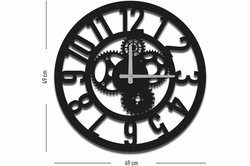 Shentala Väggklocka 49x49 cm - Metall/Svart - Inredning - Väggdekor - Väggklocka & väggur