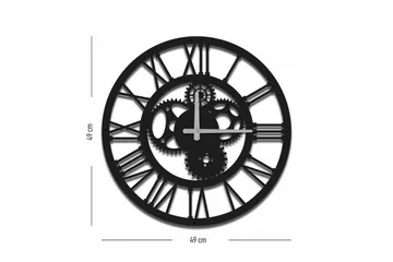 Shentala Väggklocka 49x49 cm - Metall/Svart - Inredning - Väggdekor - Väggklocka & väggur