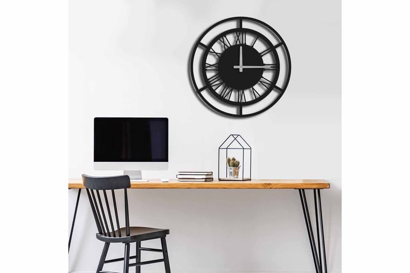Shentala Väggklocka 49x49 cm - Metall/Svart - Inredning - Väggdekor - Väggklocka & väggur