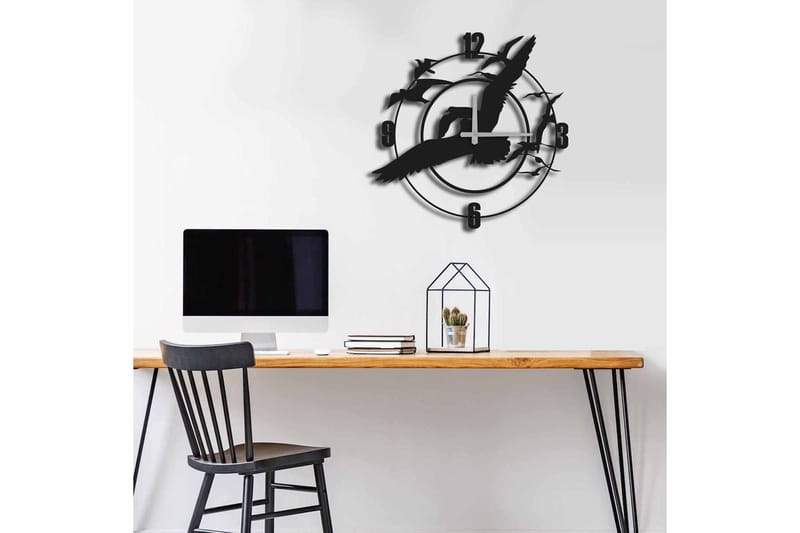 Shentala Väggklocka 49x49 cm - Metall/Svart - Inredning - Väggdekor - Väggklocka & väggur