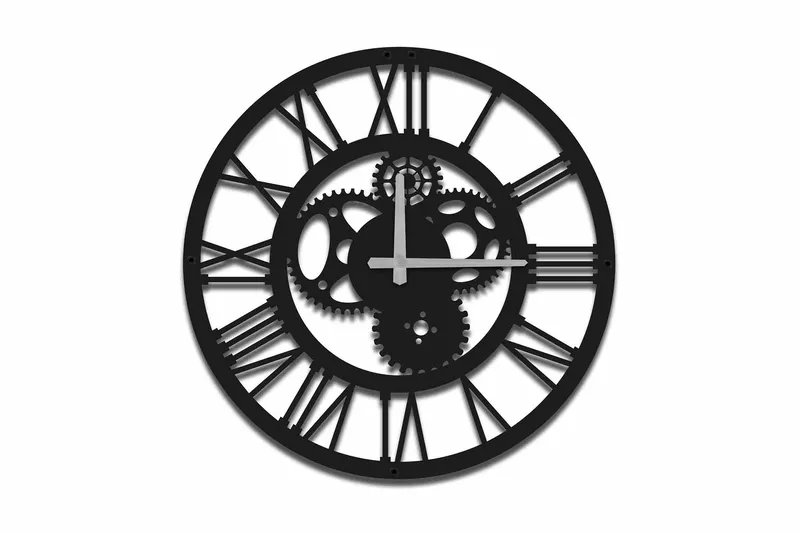 Shentala Väggklocka 49x49 cm, Metall/Svart