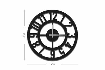 Shentala Väggklocka 49x49 cm - Metall/Svart - Inredning - Väggdekor - Väggklocka & väggur