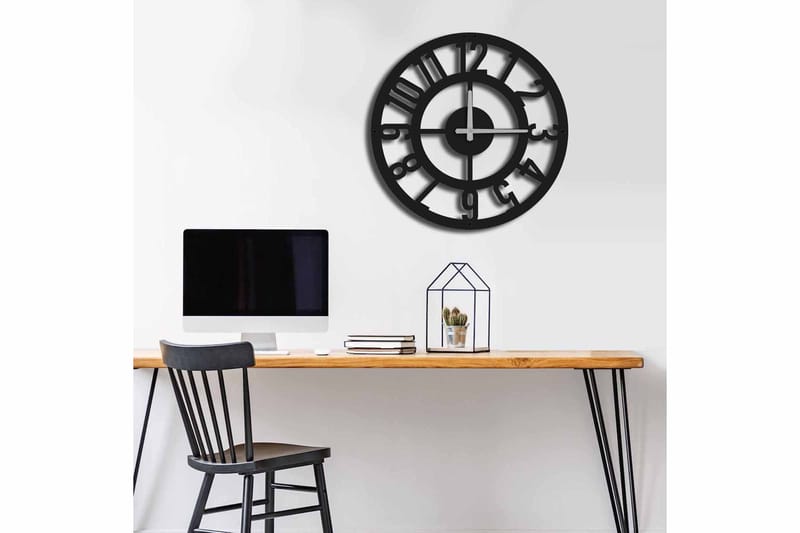 Shentala Väggklocka 49x49 cm - Metall/Svart - Inredning - Väggdekor - Väggklocka & väggur